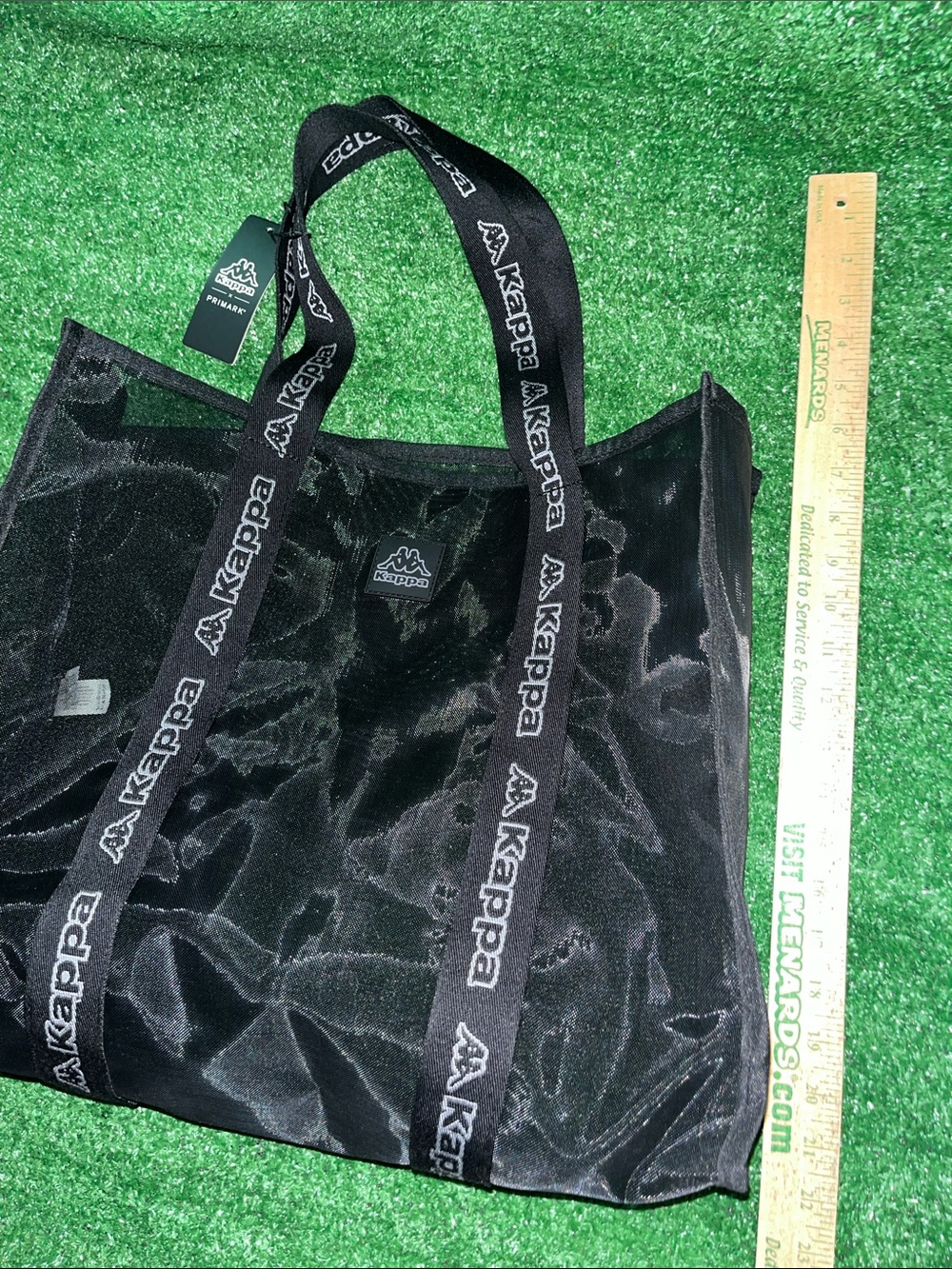 Black Kappa Large Mesh Tote Bag NEW WITH TAGS - Picture 2 of 5